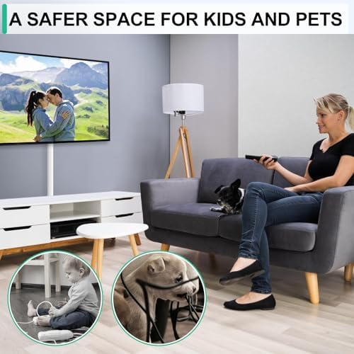 Rindion Cord Hider, 85.2in TV Cable Hider, Cord Covers for Wires on Wall, Self-Adhesive Wire Hider for TV on Wall Cable Management, 6 x L14.2 x W0.94x H0.55in - White (Pack of 3) - Image 7