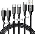 cugunu USB A to USB C Cable 5 Pack, 3/3/6/6/10ft Fast Charger Cord (Black) by CUGUNU