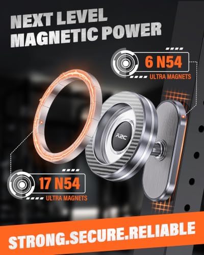 APPS2Car Gym Magnetic Phone Holder, Aluminum Alloy Base & Ball Joint, Grey - Image 2