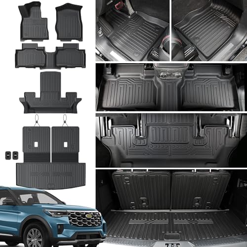 Floor Mats for Ford Explorer 2020-2026 6 Seats w/Captain Chair by JOULARISE