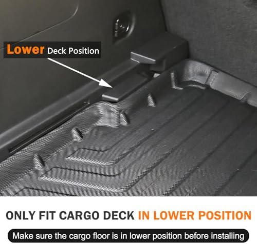 KUST Trunk Cargo Mat for 2021-2025 2026 Chevy Trailblazer Accessories, All Weather Cargo Liner TPE Rubber Raised Edge (Only for Cargo Deck in Lower Position) - Image 3