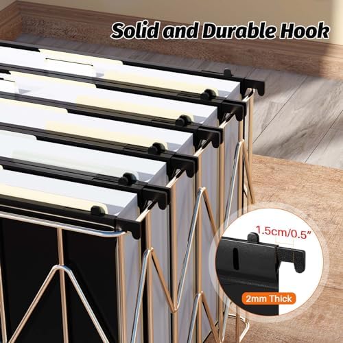 Shutex Extra Capacity Plastic Hanging File Folders,12 Pack Reinforced Hang Folders,Heavy Duty 2 Inch Expansion,Plastic Filing Cabinet Folders,Letter Size,Designed for Bulk Files, Medical Charts,Black - Image 5