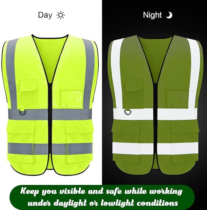 BeautyWill Safety Vest 1 pcs Customize Logo Class 2 High Visibility Reflective - Image 5