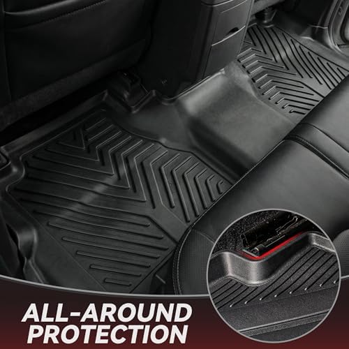 YITAMOTOR Floor Mats Compatible with 2008-2021 Nissan Frontier Crew Cab, Custom Compatible with Truck Floor Liners, All-Weather Protection for Frontier Accessories, 1st & 2nd Row, Black - Image 4