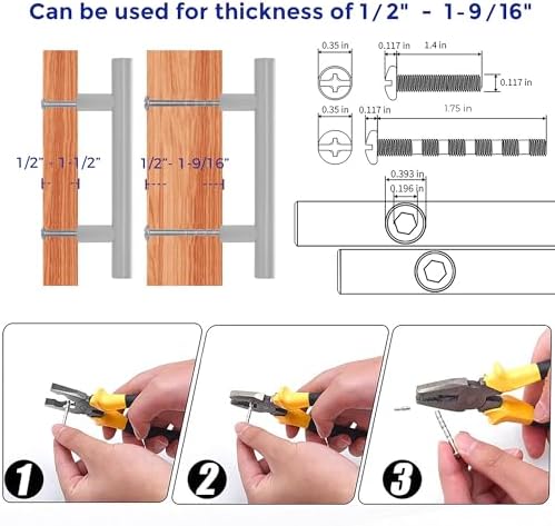Ravinte Cabinet Handles,5" Length,3" Hole Center,Grey,1 Pack - Image 4