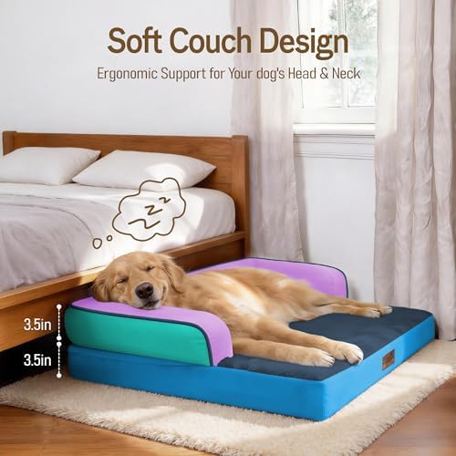 Comfort Expression Washable Dog Bed with Bolster for Medium to Large Dogs - Image 3