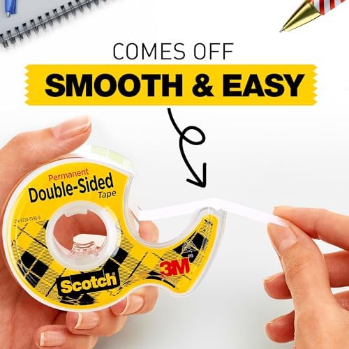 Scotch Double Sided Tape, Permanent Photo-Safe Adhesive, Clear, 1/2 inch x 500 inches per Roll, 10 Rolls (5 Packs of 2) – Scrapbooking, Crafts and Office Supplies - Image 6