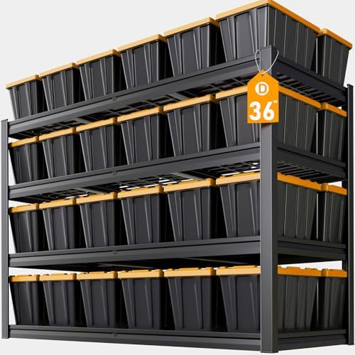 67" W Garage Shelving Heavy Duty, 36" D Garage Shelves, 68" H Adjustable Storage Shelving Unit, Commercial Metal Shelves for Warehouse, Basement, Shop, 67" W x 36" D x 68" H by PMKES