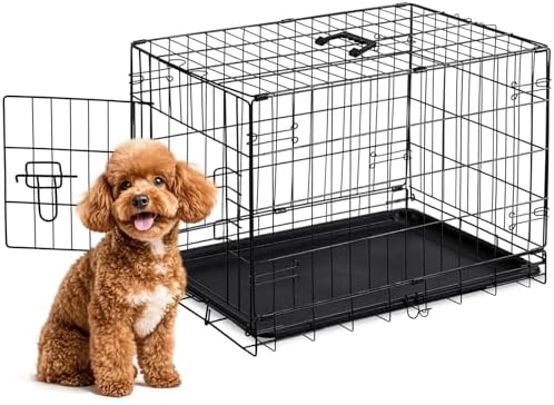 Sweetcrispy Dog Crate, 30 Inch Small Dog Puppy Cage, Foldable Pet Kennel by Sweetcrispy