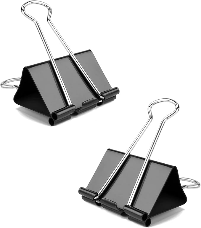 Small Binder Paper Clips 3/4 Inch Standard 19mm, 144 Pack, 0.75 Inch Fold Clamp - Image 4