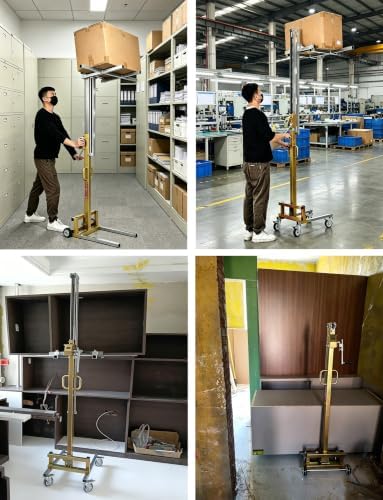 Portable Material Lift, Manual Winch Stacker with Forks for Warehouse - Image 7