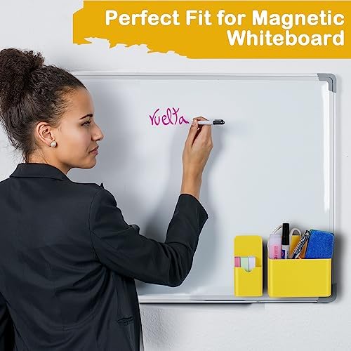 KITANIS Magnetic Pen Holder,2 Pack Magnetic Dry Erase Marker Holder with Generous Compartments,Strong Magnet Storage Marker Pen Pencil Organizer for Refrigerator,Whiteboard,Locker Accessories - Image 5