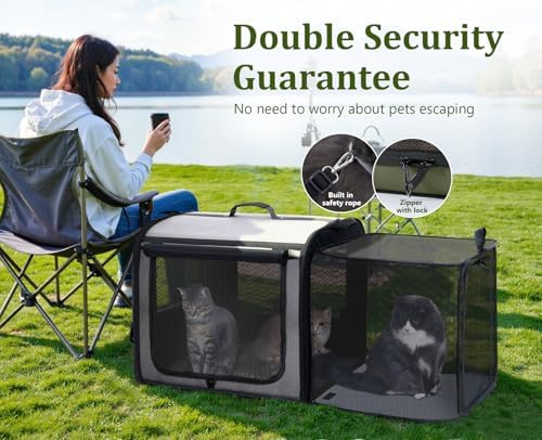 Dog Car Carrier Light Weight,Expandable,Foldable Dog Carrier, Gray - Image 5