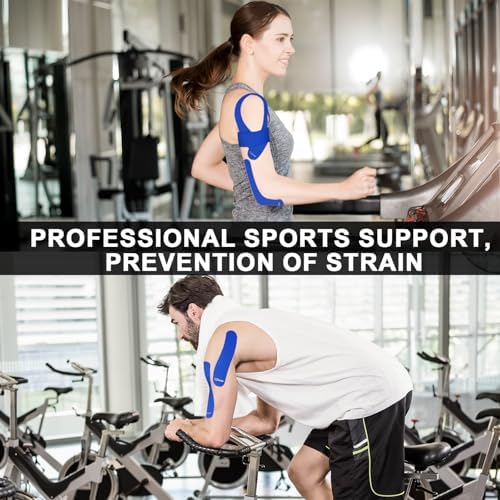 CKeep Kinesiology Tape precut Strips, 40 Count Elastic k Tape, Blue - Image 5