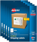 Avery Full-Sheet Printable Shipping Labels, 8.5" x 11" Customizable Stickers, White, 125 Blank Mailing Labels Total, Great for Mailing, Shipping, Organizing, and More (5-Pack of 8165) by Avery