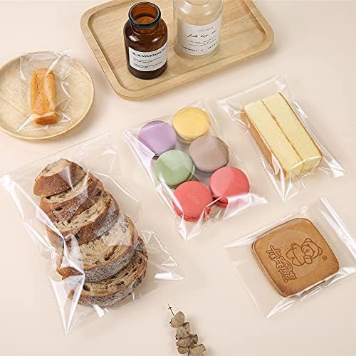 200 Pcs 6" x 8" Thick 1.6 Mil Clear Self Sealing Resealable Cellophane Poly Bags Heavy-duty Adhesive Cello Plastic Bags Packaging Bakery Cookie Candy Candle Soap Card Gift OPP Bag - Image 3
