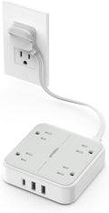 TESSAN Surge Protector Power Strip, 1 Ft Ring Pull Short Extension Cord by TESSAN