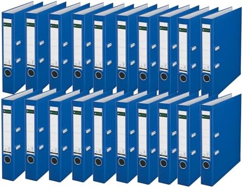 Leitz 10155085 Quality Folder 180° Plastic Pack of 20 A4 Narrow Night Blue 5.2 cm Spine Width Polypropylene Laminated Cover by Leitz