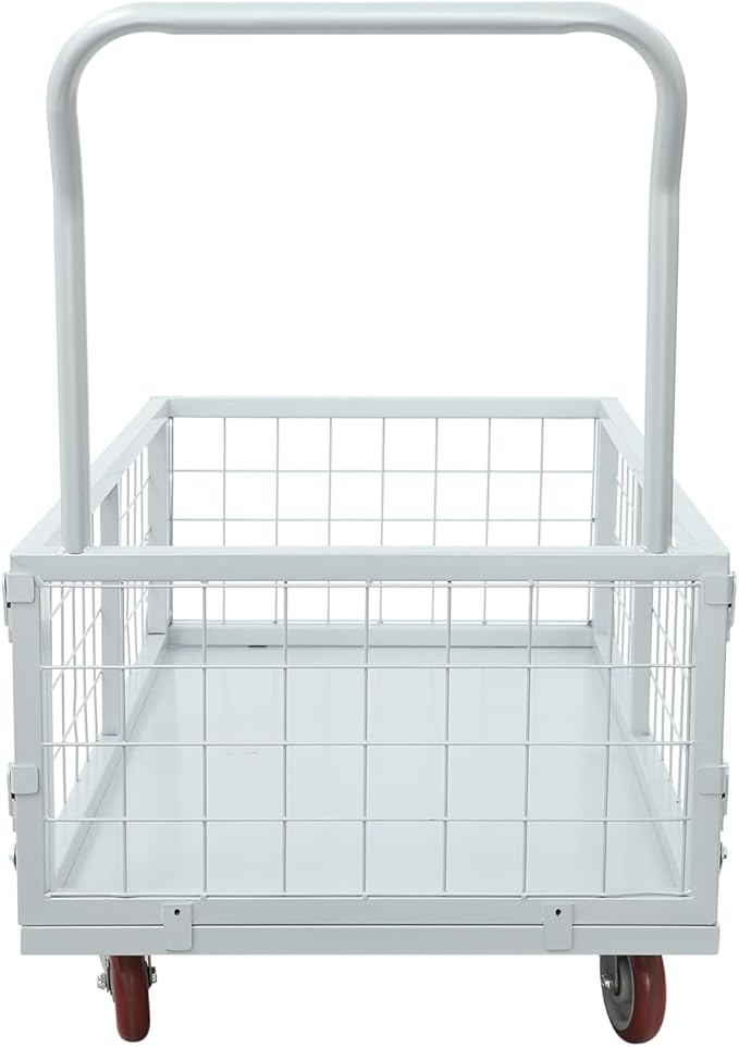 Platform Truck Cart with Cage, 4 in 1 Mutipurpose Handcart with Wheels - Image 5