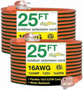 Go Green Power Inc. (GG-13725) 16/3 SJTW Outdoor Extension Cord, Lighted End, 25 ft (Pack of 2) by PowerByGoGreen