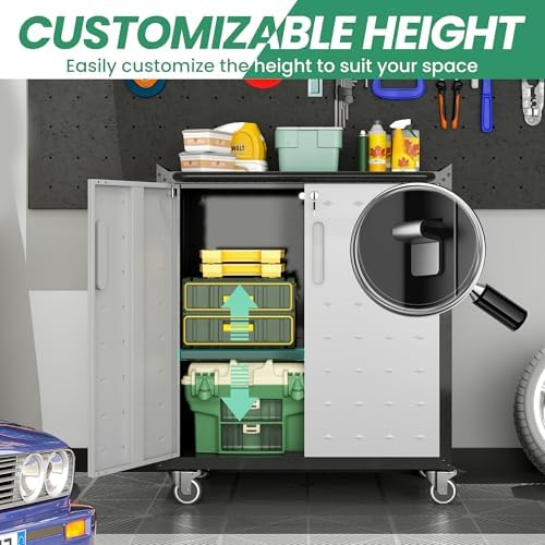 Garage Cabinet System | Heavy Duty Steel All-in-One Modular Garage Cabinet Set for Ultimate Workshop Organization | Easy Assembly Garage Storage Cabinets & Tool Bench - Image 5