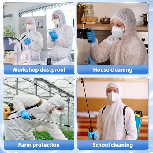 Unittype 15 Set Hazmat Suits Disposable Protective Coveralls Heavy Duty Full Body Painters Suit Breathable Waterproof - Image 7
