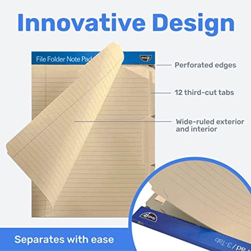 Find It File Folder Notepad - Pack of 36-9.5 x 12.5 Inch Notebook Organizer Folders for Filing, Document, and Clipboard Organization - Manila - Image 3