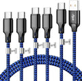 cugunu USB A to USB C Cable, 5 Pack Type C Fast Charger Cord (BlackBlue) by CUGUNU