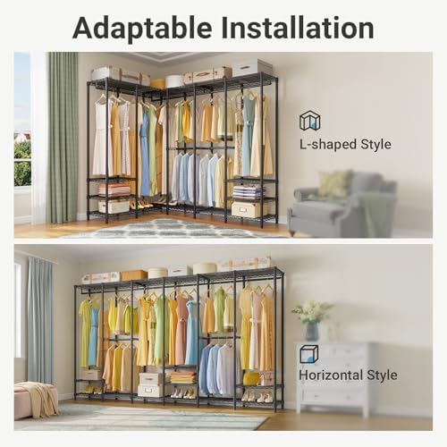 VIPEK V60 Extra Large Portable Garment Rack for Bedroom, Black - Image 3