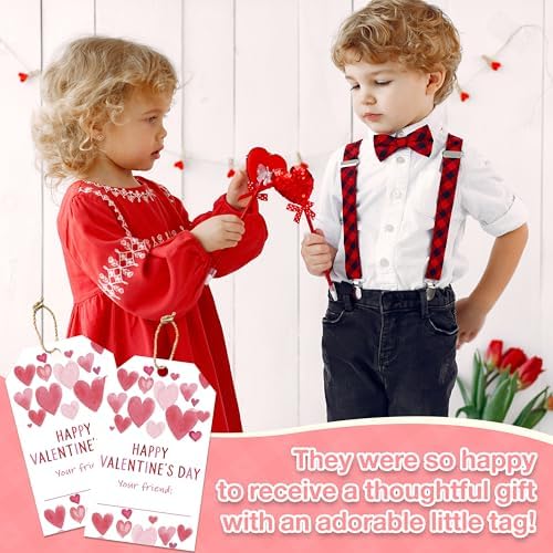 Valentine's Day Gift Tags, 50 Happy Valentine's Day Tags with String - Image 7