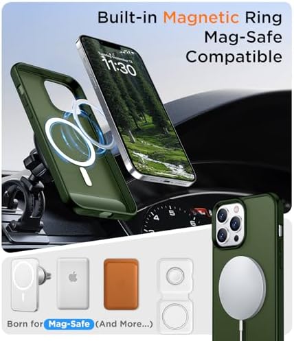 Temdan Magnetic Compatible with iPhone 13 Pro Case, [Built-in Invisible Kickstand][Compatible with MagSafe][Military Grade Shockproof] Slim Translucent Matte Phone Case for iPhone 13 Pro 6.1" - Image 5
