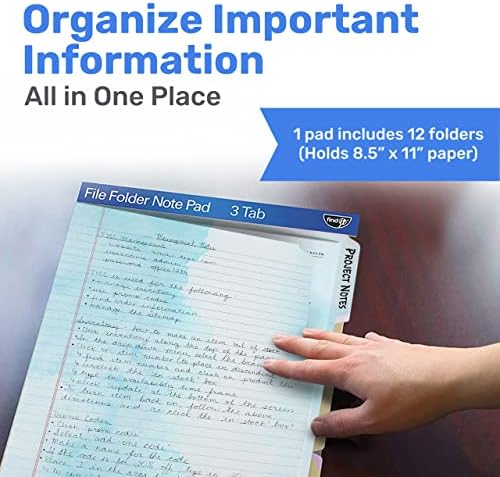 Find It File Folder Notepad 12-Ct 3rd-Cut Tab Organizer Folders, Watercolor - Image 2