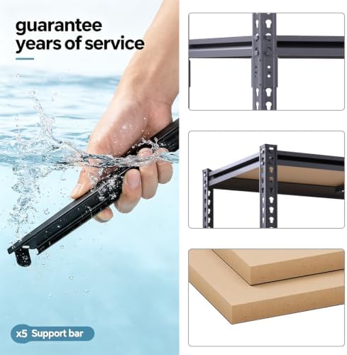 2400LBS Garage Shelving, 28" Wx12 Dx60 H Metal Storage Shelves - Image 7