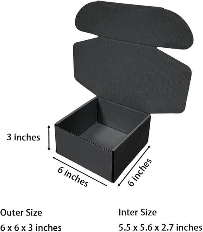 15 Pcs 6 x 6 x 3 inches Corrugated Cardboard Gift Boxes Recyclable Shipping - Image 2