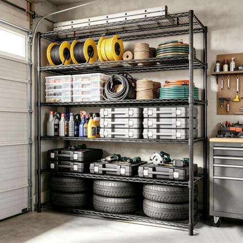 Garvee 6-Tier Wire Shelving 3840LBS Heavy Duty Storage Shelves Garage Rack - Image 2