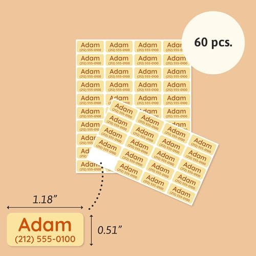 TeddyLabels - Clothing Labels for Nursing Home (60) – Self-Adhesive Name Tags for Clothes and Personal Items. Personalized Labels for Daycare, Nursing Homes, and Laundry Use - Yellow - Image 6