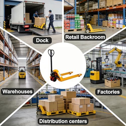 Leak-Proof Pallet Jack, 5500 lbs Load Capacity, Manual Pallet Truck with 48L x 27W Inch Forks for Material Handling, Suitable for Warehouse, Supermarket, Manufacturing - Image 5