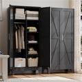 Baborokic Metal Wardrobe Cabinet with Hanging Rod,Large 71" Armoire Wardrobe Closet with Adjustable Shelves and Doors,Farmhouse Metal Office Cabinets for Bedroom,Office,Employee(Black) by Baborokicforyournewlife