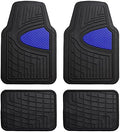 FH Group Automotive Floor Mats - Heavy-Duty Rubber Floor Mats for Cars, Universal Fit Full Set, Climaproof Floor Mats, Trimmable Floor Mats for Most Sedan, SUV, Truck Floor Mats Blue by FHGroup