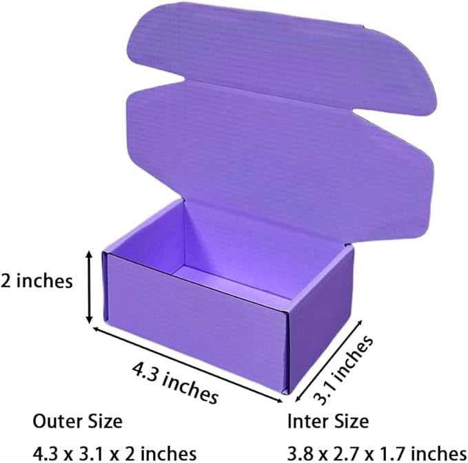 50 Pcs 4.3 x 3.1 x 2 inches Mini Size Corrugated Cardboard Gift Boxes - Image 2