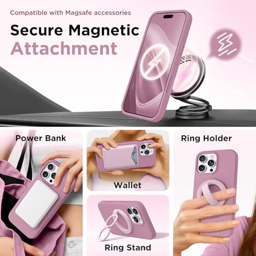 GolbinBox Magnetic for iPhone 16 Pro Case, Silicone Cover, Blackcurrant - Image 4