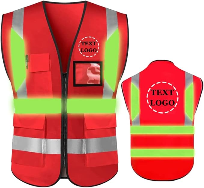 YOWESHOP High Reflective Visibility Safety Vest Custom Your Logo Safety Workwear by YOWESHOP