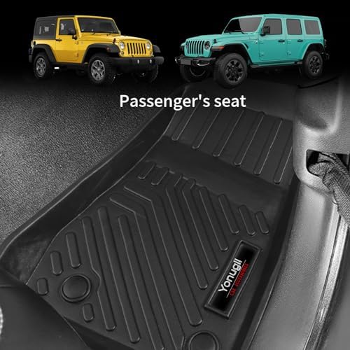 for 2018-2026 Jeep Wrangler JL 4 Door 2 Door 4XE /for 2020-2025 2026 Jeep Gladiator Front Floor Mats All Weather TPE Rubber Protection Accessories (for Jeep Wrangler JL Front Floor Mats) - Image 3
