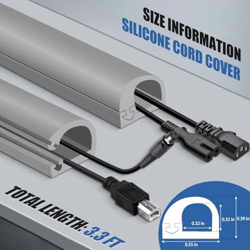Silicone Cord Covers for Wires on Wall Cord Hider Self-Adhesive - Image 2