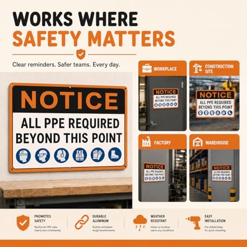 Notice All PPE Required Beyond This Point Sign 10" x 14" Aluminum 2 Pack - Image 6