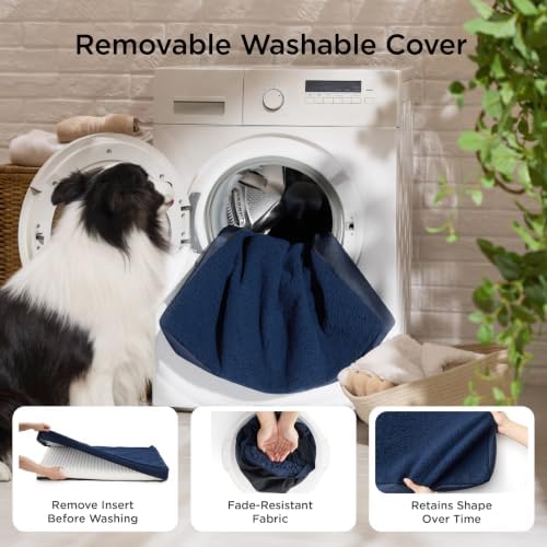 Bedsure XL Dog Bed for Crate, Pet Bed with Washable Cover, 41x27 Inch Navy - Image 5