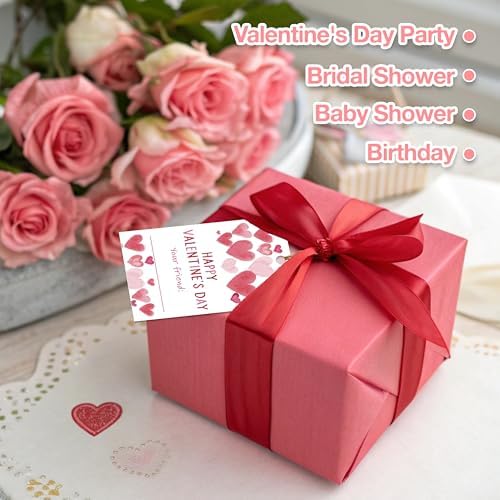 Valentine's Day Gift Tags, 50 Happy Valentine's Day Tags with String - Image 6