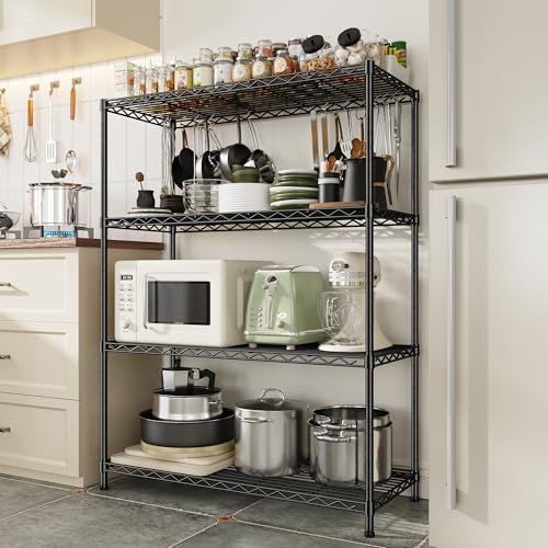 DurayLoly Heavy Duty 4-Tier 620LBS Storage Rack, Adjustable Shelves, Black - Image 2