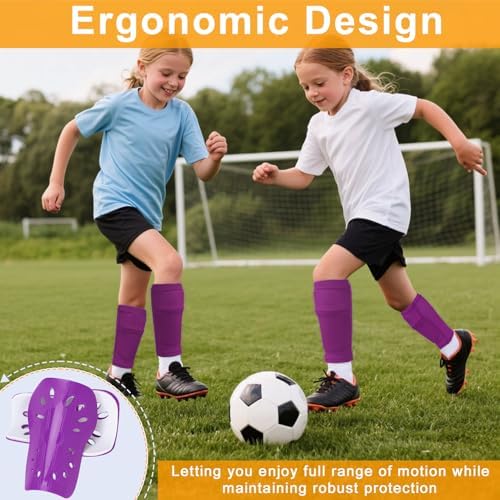 2 Pairs Shin Guards Soccer for Kids,Shin Pads Extra Lightweight Breathable Slide in Shin Guard for Football Training Match Outdoor Activities Protective Slip-in Shin Guards for Boys Girls - Image 5
