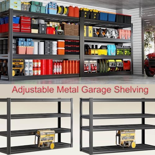 68" Wide Heavy Duty Garage Shelving Units, 4-Tier Deep Storage Shelves, Metal Garage Shelves,Steel Shelf, Large Storage Rack,Industrial Shelving 68" W x 24" D x 68" H - Image 5